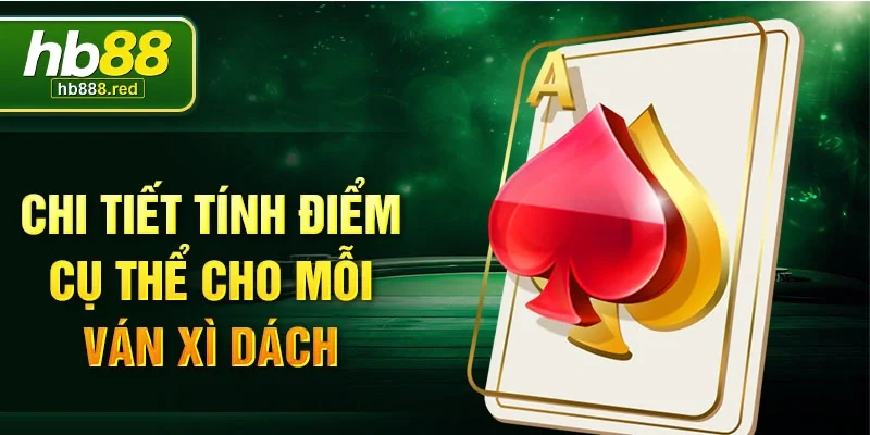 Chi tiết tính điểm cụ thể cho mỗi ván xì dách